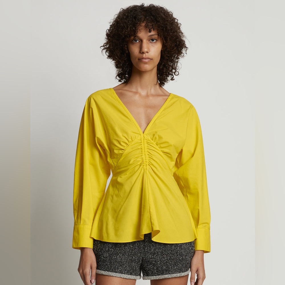 Proenza Schouler White Label Poplin V-Neck Top
